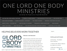 Tablet Screenshot of onelordonebody.com